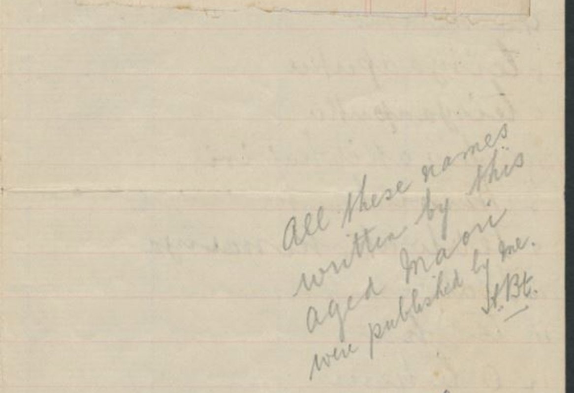<p>Notebook of Māori place names along the north bank of the Waitaki River given to Herries Beattie by Tieke Pukurākau in 1915. MS-582/B/10.&nbsp;Hocken Library, University of Otago</p>